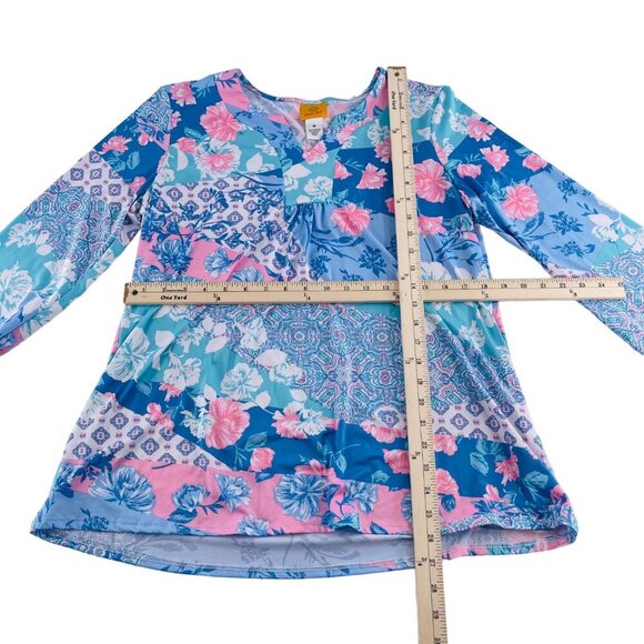Ruby Rd. Floral Patchwork Long Sleeve Top Womens Size M - Picture 3 of 5